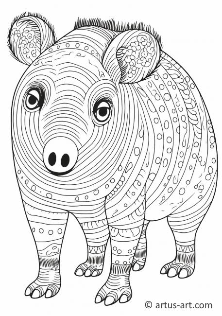 Tapir Coloring Page For Kids